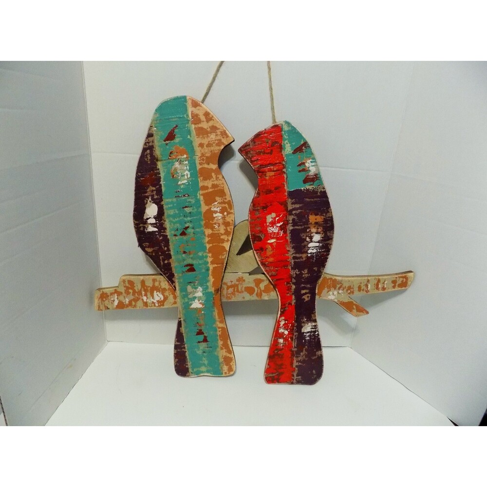 NEW Rustic Wood Love Birds Wall Art Rustic Home Decor